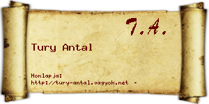Tury Antal névjegykártya